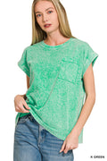 Kelly Green Cuffed Short Sleeve Tee