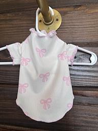 Pink Bow Dog Top
