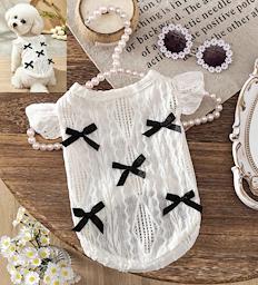 Dog top w/black bows