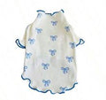Blue Bow Dog Top