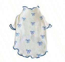 Blue Bow Dog Top