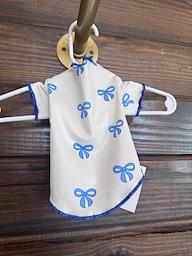 Blue Bow Dog Top